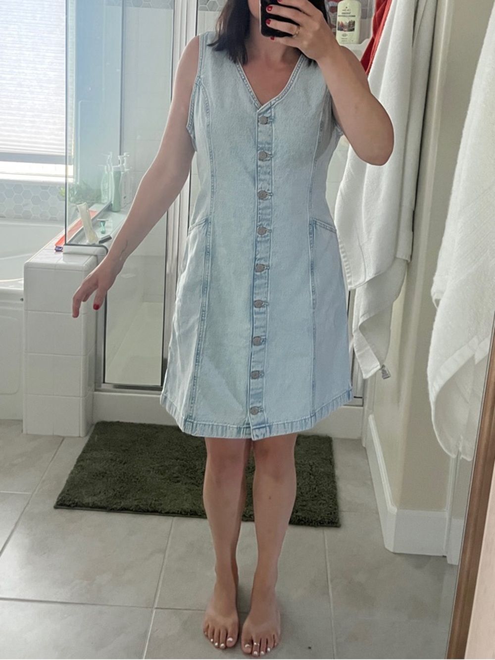 Levi’s Denim Button Front Dress XL NWT Light Wash